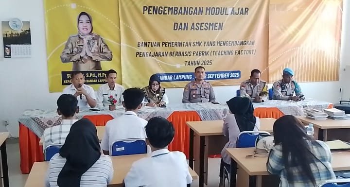 Cegah Tawuran, SMK Negeri 9 Bandar Lampung dan Polsek Tanjung Karang Barat Perkuat Pembinaan Siswa Lewat Sosialisasi Kedisiplinan